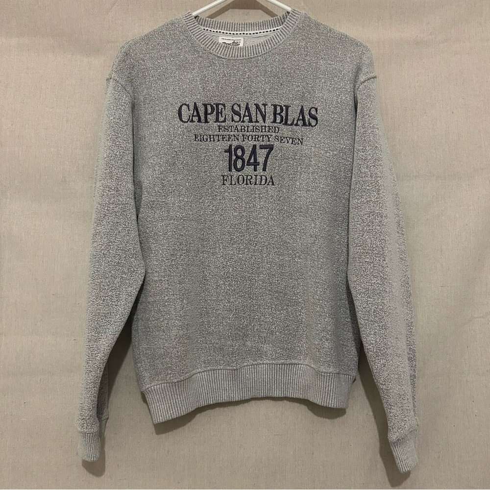 Cape San Blas Heather Gray Crewneck Sweater